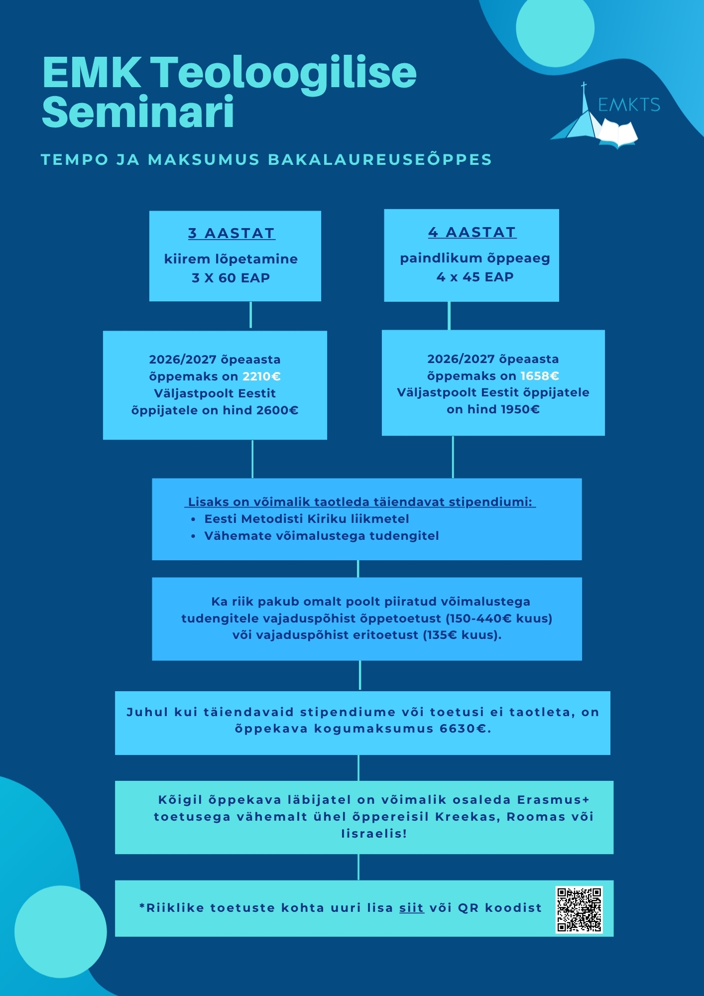 EMK Teoloogilise Seminari oppemaksu skem A4